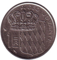 Монета 1 франк. 1968 год, Монако. Монета 1 франк. 1968 год, Монако.