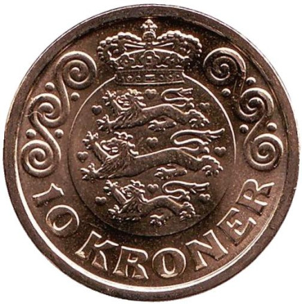 Монета 10 крон. 2017 год, Дания.