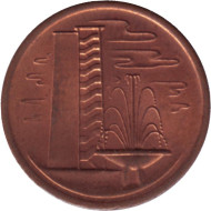 Монета 1 цент. 1972 год, Сингапур. Монета 1 цент. 1972 год, Сингапур.
