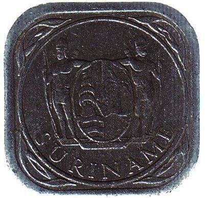 Монета 5 центов. 1980 год, Суринам. Монета 5 центов. 1980 год, Суринам.