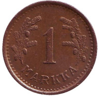 1 марка. 1950 год (медь), Финляндия.