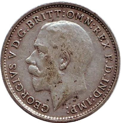 Монета 3 пенса. 1925 год, Великобритания. Монета 3 пенса. 1925 год, Великобритания.