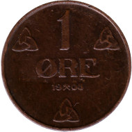 Монета 1 эре. 1908 год, Норвегия. Монета 1 эре. 1908 год, Норвегия.