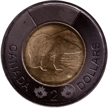 Монета 2 доллара. 2022 год, Канада. В память о Елизавете II. (Черный доллар). 