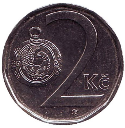Монета 2 кроны. 2016 год, Чехия.
