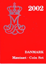 Годовой набор монет Дании 2002 года. (7 штук). Годовой набор монет Дании 2002 года. (7 штук).