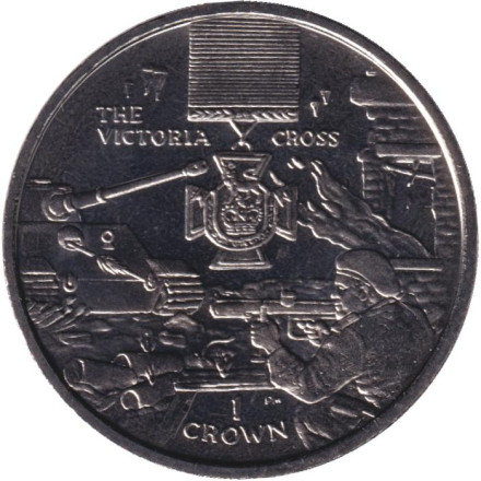 Монета 1 крона. 2004 год, Остров Мэн. Крест Виктории.