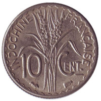 Монета 10 центов. 1940 год, Французский Индокитай.