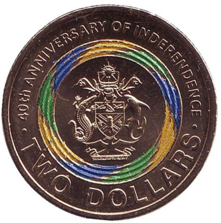 Монета 2 доллара. 2018 год, Соломоновы острова. 40 лет независимости.