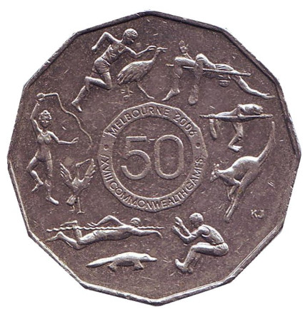 Монета 50 центов. 2005 год, Австралия. XVIII Игры Содружества.
