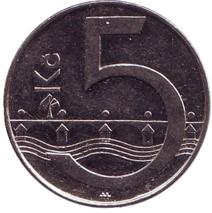 Монета 5 крон. 2013 год, Чехия.