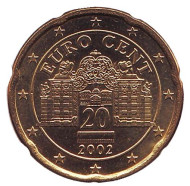 Монета 20 центов. 2002 год, Австрия. Монета 20 центов. 2002 год, Австрия.