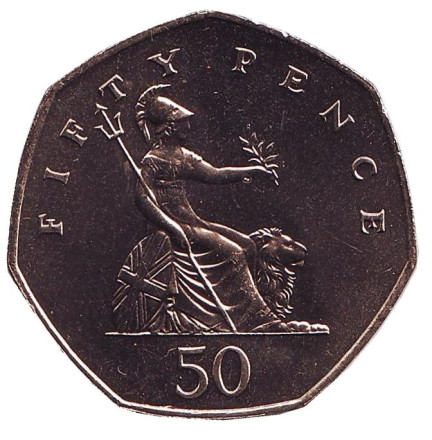 Монета 50 пенсов. 1982 год, Великобритания. BU.