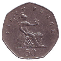 Монета 50 пенсов. 1982 год, Великобритания.
