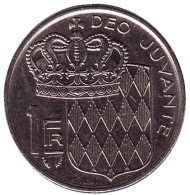 Монета 1 франк. 1979 год, Монако. Монета 1 франк. 1979 год, Монако.