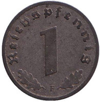 Монета 1 рейхспфенниг. 1940 год (F), Третий Рейх (Германия).