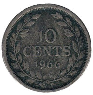 Монета 10 центов. 1966 год, Либерия. Монета 10 центов. 1966 год, Либерия.