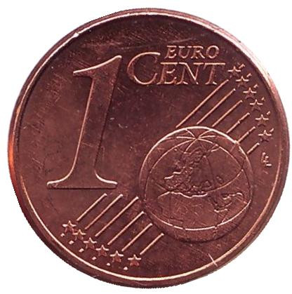 Монета 1 цент. 2008 год, Люксембург. Монета 1 цент. 2008 год, Люксембург.