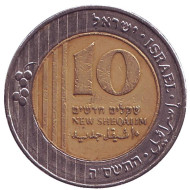 Монета 10 новых шекелей. 2005 год, Израиль. Монета 10 новых шекелей. 2005 год, Израиль.