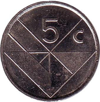 Монета 5 центов. 2005 год, Аруба.