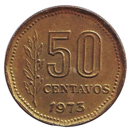Монета 50 сентаво. 1973 год, Аргентина.
