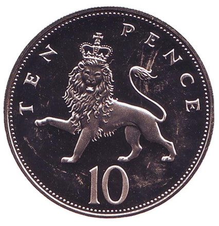 Монета 10 пенсов. 1983 год, Великобритания. Proof.