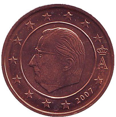 Монета 2 цента. 2007 год, Бельгия.