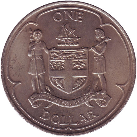 Монета 1 доллар. 1969 год, Фиджи. Герб.