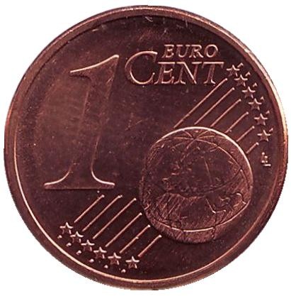 Монета 1 цент. 2010 год, Люксембург. Монета 1 цент. 2010 год, Люксембург.