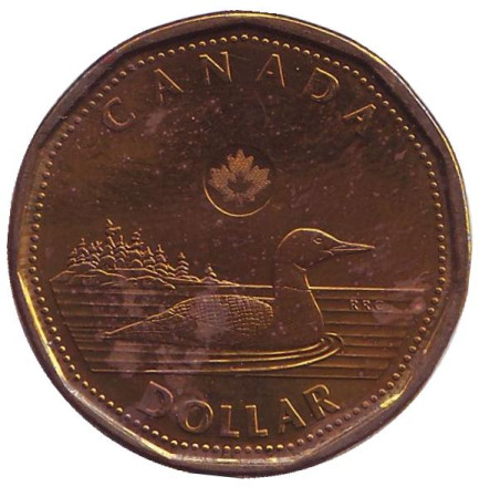 Монета 1 доллар, 2012 год, Канада. Из обращения. Утка.