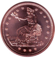 Торговый доллар. Монетовидный жетон. Унция меди 999, США. Торговый доллар. Монетовидный жетон. Унция меди 999, США.