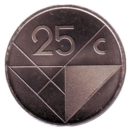Монета 25 центов. 1987 год, Аруба. UNC.