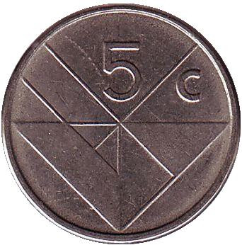 Монета 5 центов. 2007 год, Аруба.