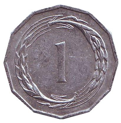 Монета 1 милль. 1971 год, Кипр.