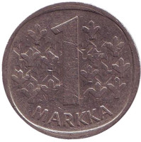 Монета 1 марка. 1972 год, Финляндия.