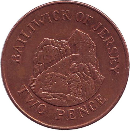 Монета 2 пенса. 2006 год, Джерси. Музей в городе Сент-Хелиер.