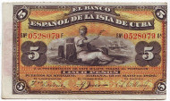 Бона 5 песо. 1896 год, Куба. Бона 5 песо. 1896 год, Куба.