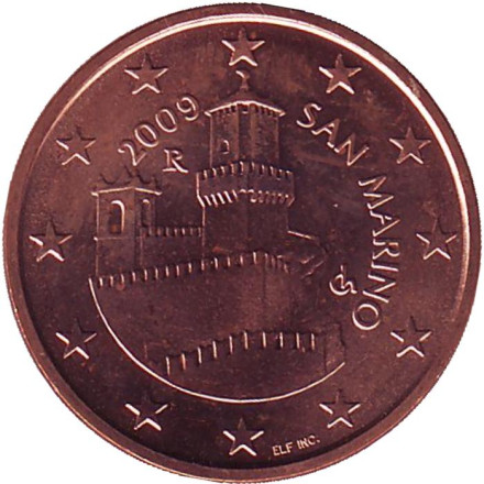 Монета 5 центов. 2009 год, Сан-Марино.