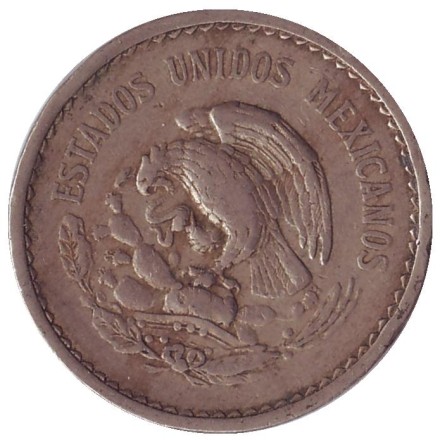 Монета 10 сентаво. 1939 год, Мексика. Монета 10 сентаво. 1939 год, Мексика.