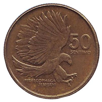 Монета 50 сентимо, 1994 год, Филиппины. Филиппинский орел.