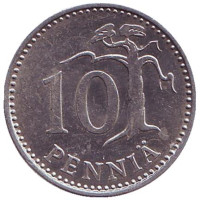 Монета 10 пенни. 1983 год, Финляндия. (N)