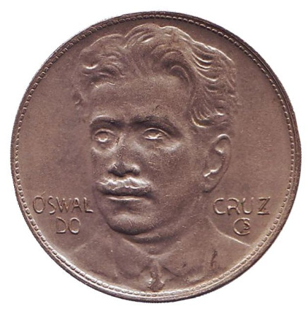 Монета 400 рейсов. 1937 год, Бразилия. XF. Освальдо Крус.