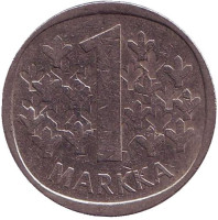 Монета 1 марка. 1973 год, Финляндия.