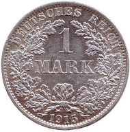 Монета 1 марка. 1915 год (A), Германская империя. Монета 1 марка. 1915 год (A), Германская империя.