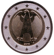 Монета 2 евро. 2014 год (F), Германия. Монета 2 евро. 2014 год (F), Германия.