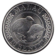 Монета 10 сенити. 2015 год, Тонга. Тонганский большеног. (Малау). Монета 10 сенити. 2015 год, Тонга. Тонганский большеног. (Малау).