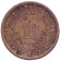 Монета 10 сентаво. 1940 год, Мексика. Монета 10 сентаво. 1940 год, Мексика.