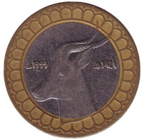 Газель. Монета 50 динаров. 1999 год, Алжир. (1999/1420)