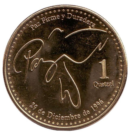 Монета 1 кетцаль. 2016 год, Гватемала.
