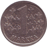 Монета 1 марка. 1975 год, Финляндия.